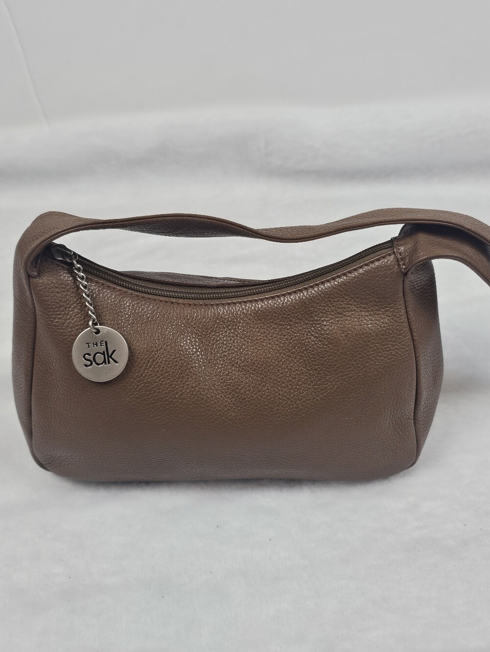 The Sak Mini Pebbled Brown Leather Shoulder Bag Purse